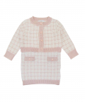 Girls Pink Knitted Soft Dress & Jacket Set