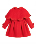 Girls Two-Piece Red Dress And Cape Set 