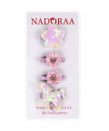 Nadoraa Floral Unicorn Pink Hairclips-4 Pack