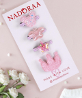 Nadoraa Butterfly Baby Pink Hairclips-4 Pack