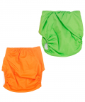 Baby Moo Plain Orange And Green Reusable 2 Pk Diaper