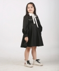 Black Scooba Dress With Pearl Detailings