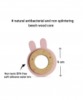 Wood + Silicone Disc Teether - Rabbit