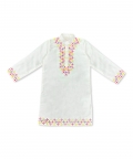 White kurta set with colorful embroidery