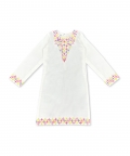 White kurta set with colorful embroidery for girls