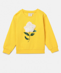 3d Fabric Flower With Pearl Sequin Hand Embroidered Pretty Lounge Sweat Tee