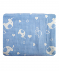 Elephant Blue Embossed Baby XL Muslin Blanket