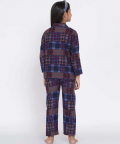 Berrytree Warm Night Suit Girls-Blue Check