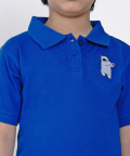 Organic Cotton Polo Shirt Polar Bear Blue