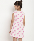 Organic Cotton Cut Sleeves Dress Unicorn Pink