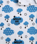 Organic Cotton Baby Romper Blue Clouds