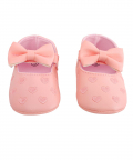 Baby Moo Hearts With Bow Pink Booties