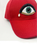 Red Evil Eye Cap