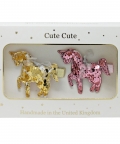 Unicorn Gift Clip Set In A Gold Box