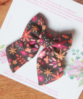 Floral Printed Bow Alligator Hairclips 