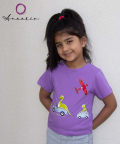 Cars With Animals T-Shirt,Purple