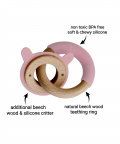 Wood + Silicone Disc & Ring Teether - Rabbit