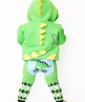 Dino Green with Yellow Spikes 3D Hoodie