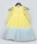 Yellow And Blue Net Gown