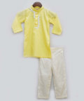 Yellow Kurta With Dori Work Embroidery And Pant