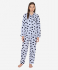 Fluffs Love Blue Printed Night Suit