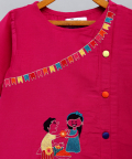 Brother Sister Embroidered Pink Kurta Pyjama Set