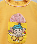 Ganpati Embroidered Assymetric Kurta Dhoti