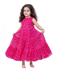 Pink Bandhani Flowy Dress 