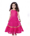 Pink Bandhani Embellished Dress