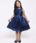 Hanad Crafted Flower Dress-Blue