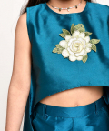 Jelly Jones Culotte & Asymmetric Top Set-Turquoise