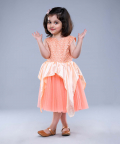 Peplum Partywear Dress-Orange