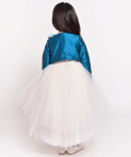 Blue Full Sleeves Shrug With Fit & Flare Gown