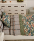 Boy Scout Grey Plaid Organic Bedsheet Set Double Flat Sheet