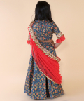 Floral Top And Ghaghra With Dupatta