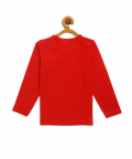 Red Full Sleeves Train Cotton T-Shirt