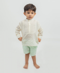Linen Shorts With Cotton Dobby Shirt 