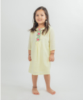 Cotton Dobby Dress With Hand Embroidered Yoke 