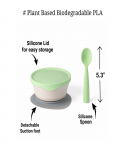 Miniware First Bite Suction Bowl With Spoon Feeding Set  Vanilla/Lime