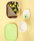 Miniware Sip & Snack- Suction Bowl with Sippy Cup Feeding Set  Vanilla/Lime