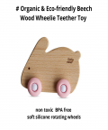 Wood Wheelie Animal-Pink