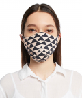 Ottoman And Triangle Print Reversible 3 Ply Mask With Pouch