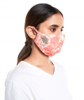 Coral Chidiya Print Structured 3 Ply Mask With Pouch