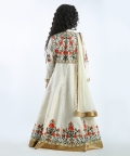 Ivory Chanderi Embroidered Anarkali Set