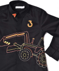 Black Shirt With Tractor Embroidery
