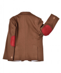 Bronze Blazer With Detailing On Pockets And Maroon Elbow Patch