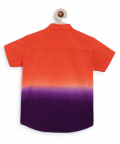 Tiber Taber Boys Shirt Tie Dye Ombre-Orange