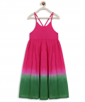 Tiber Taber Girls Maxi Dress Tie Dye Ombre-Pink