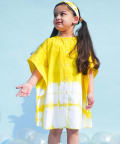 Tiber Taber Girls Kaftan Dress Tie Dye Clamp-Yellow