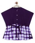 Tiber Taber Girls Kaftan Dress Tie Dye Clamp-Purple